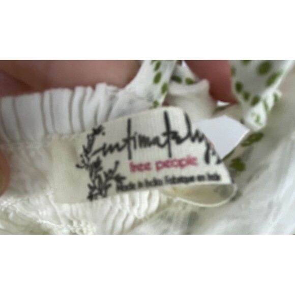 Intimately Free People Happy Hour Mini Slip Womens XL Ivory Green Tiered Smocked - Picture 5 of 15